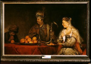Haman und Ahasverus beim Festmahl der Esther von Aernt de Gelder