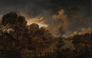 Ein Kanal im Mondlicht