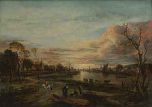 Landschaft bei Sonnenuntergang