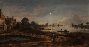 Flussansicht bei Mondschein von Aert van der Neer