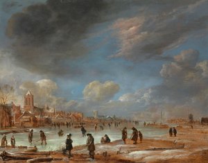 Flussansicht im Winter, 1655-60 von Aert van der Neer