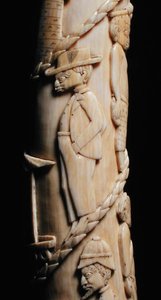 Geschnitzter Stoßzahn, Kongo (Detail)