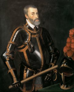 Kaiser Karl V. (1500-1558) im Harnisch, Bildnis in halber Figur