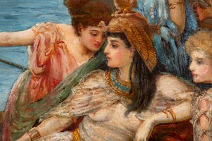 Die Flucht von Antonius und Kleopatra aus der Schlacht von Actium, ca. 1897 von Agnes Pringle