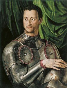 Porträt des Großherzogs der Toskana Cosimo I de Medici 1519-1574 in Rüstung von Agnolo Bronzino