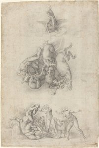 Der Sturz des Phaethon von Agnolo Bronzino or Giulio Clovio after Michelangelo