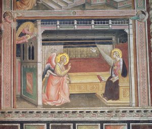 Die Verkündigung (Detail) aus dem Zyklus Das Leben der Jungfrau und der Heiligen Gürtel, aus der Cappella della Sacra Cintola