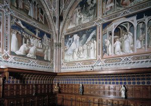 Ansicht der Kapelle Castellani (oder Sakrament) mit Fresken von Agnolo Gaddi, Episoden aus dem Leben des Heiligen Antonius des Großen von Agnolo Gaddi