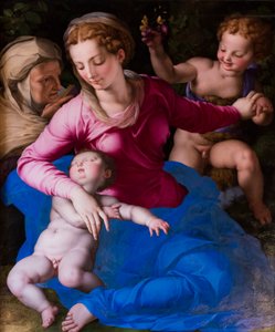 Madonna und schlafendes Kind, Heilige Elisabeth und Heiliger Giovannino von Agnolo Bronzino