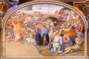 Die Durchquerung des Roten Meeres, von Agnolo Bronzino (1503-1572) 1540-1545