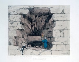 Erzwungener Durchgang in der zweiten Pyramide von Gizeh, Ägypten, 1820 von Agostino Aglio