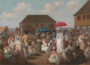 Leinenmarkt, Dominica - Eine Marktszene, ca. 1780