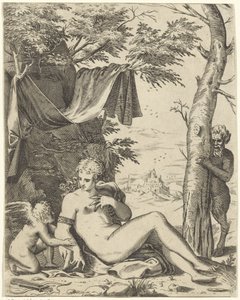 Venus, Amor und Satyr