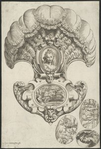 Ein Kopfstück in Form eines Fächers von Agostino Carracci