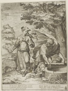 Jakob und Rahel von Agostino Carracci