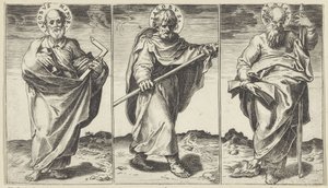 Jakobus der Jüngere, Jakobus der Ältere und Matthias von Agostino Carracci
