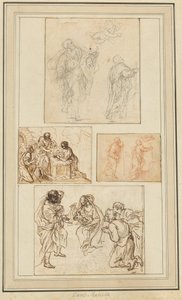 Studien eines Apostels, geführt von einem Engel und die Anbetung der Hirten von Agostino Masucci