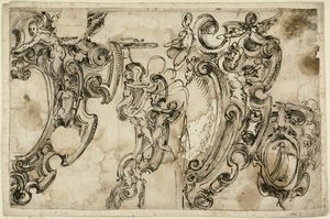 Skizzen von dekorativen Motiven (recto); Skizze eines dekorativen Motivs (verso)