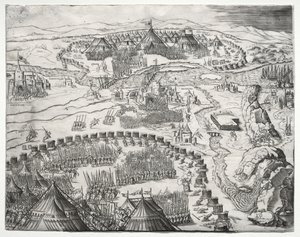Die Position und das Lager der Armeen von Karl V. und Soliman II., 1532 von Agostino Musi