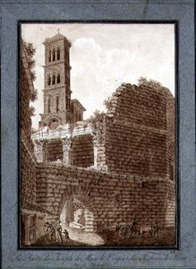 Der Tempel des Mars auf dem Forum in Rom, ca. 1800 von Agostino Tofanelli