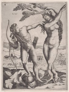 Apollo und Daphne, datiert 1515 von Agostino Veneziano