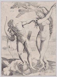 Apollo und Daphne, datiert 1518 von Agostino Veneziano