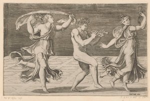 Tanzender Satyr und Mänaden