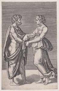 Mann und Frau Hand in Hand