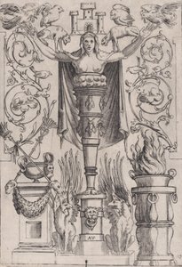 Ornamenttafel, ca. 1514-36 von Agostino Veneziano