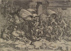 Die Schlacht zwischen Scipio Africanus und den Karthagern ("La bataille au coutelas")