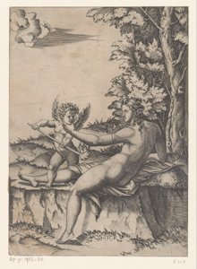Venus und Amor von Agostino Veneziano