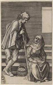Bauer und Eierfrau von Agostino dei Musi after Raphael