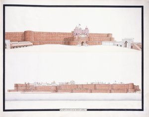 Das Fort von Agra mit dem Delhi-Tor, ca. 1815