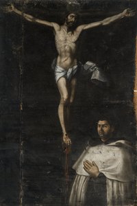 Gekreuzigter mit Johannes vom Kreuz von Agustín del Castillo