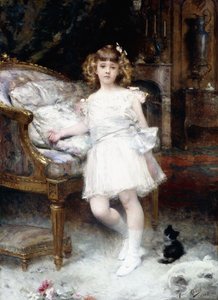 Porträt von Janine Potin mit einem Kätzchen, 1904