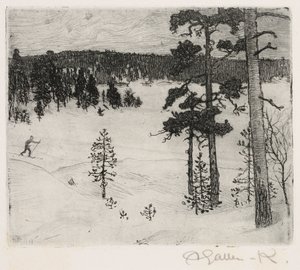 Der dunkle Schleier des Winters von Akseli Gallen-Kallela