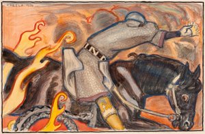 Der Ritter und der Schlangenkönig von Akseli Gallen-Kallela