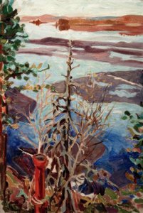 Frühlingseis, Blick vom Dach in Kalela von Akseli Valdemar Gallen Kallela