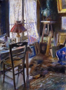 Das Atelier von Comte Deheaulme de Vallombreuse, 36 Rue Jouffroy, Paris von Akseli Valdemar Gallen Kallela