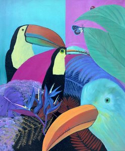 Exotischer Traum: Paradiesvogel, 2021 von Akturk Yasemin