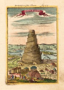 Der Turm zu Babel, 1719 von Alain Manesson Mallet