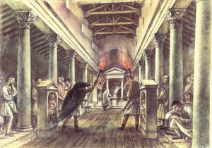 Innenraum des Mithras-Tempels von Alan Ernest Sorrell