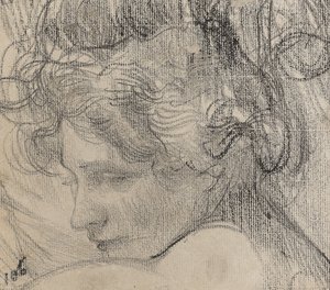 Kopf einer Frau, ca. 1890 von Albert de Belleroche