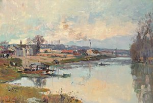 Die Seine bei Port Marly von Albert Charles Lebourg