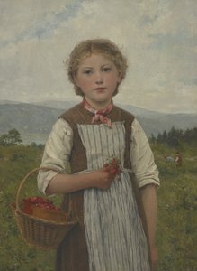 La Mariette aux fraises von Albert Anker