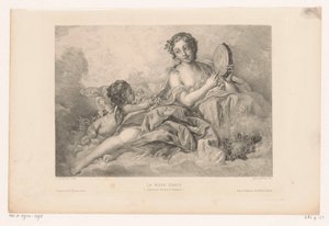 Muse Erato mit Putto und Tamburin von Albert Ardail