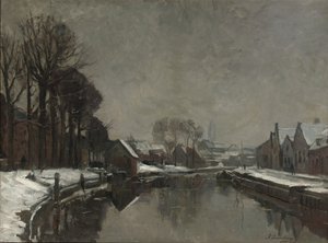 Eine belgische Stadt im Winter, 1912 von Albert Baertsoen