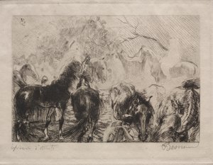 Pferdemarkt in Algier von Albert Besnard