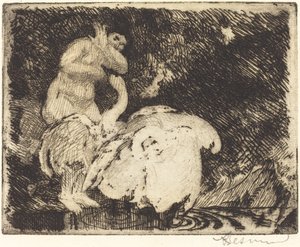 Leda beim Baden
