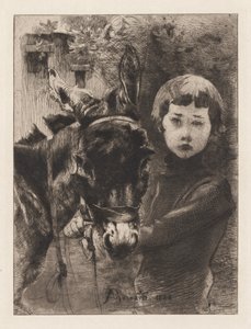 Robert Besnard und sein Esel Robert Besnard et son âne, 1888 von Paul Albert Besnard